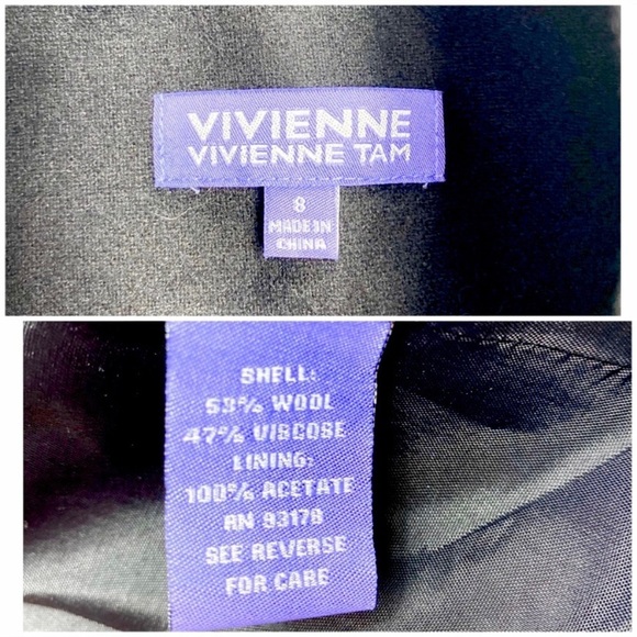 VIVIENNE Tam Sequin Wool Blend Quarter Sleeve Blazer Jacket in Black - Picture 5 of 9